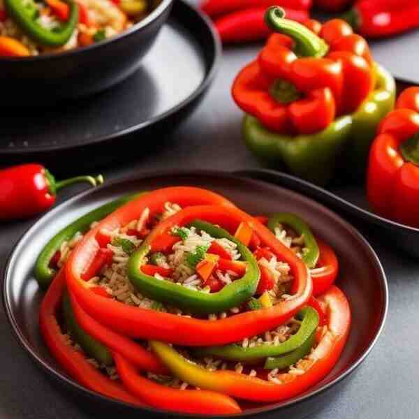 Перец фаршированный рисом и овощами